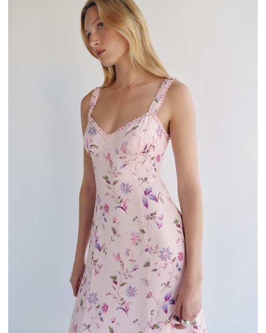 Reformation Pink Tully Dress 0