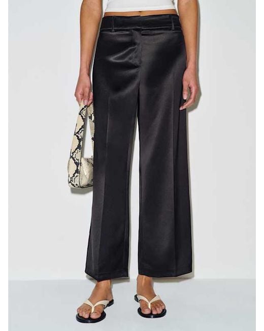 Reformation White Gisele Satin Low Rise Cropped Pant 0