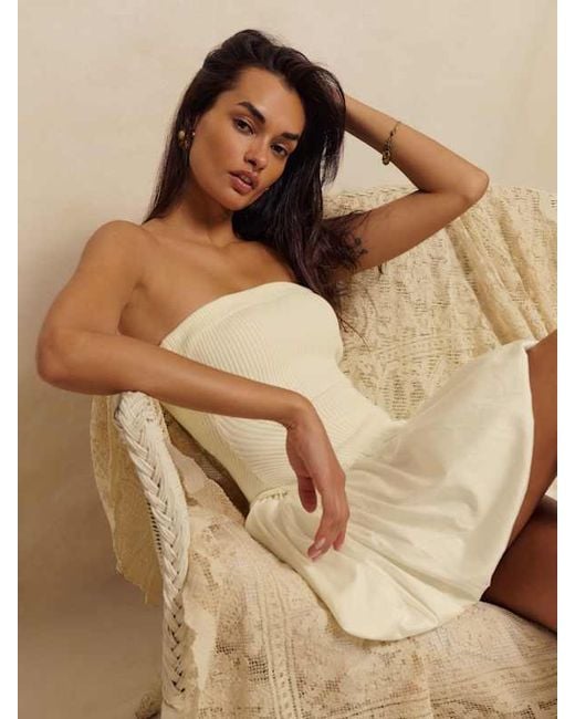 Reformation Natural Margot Cotton Mini Dress