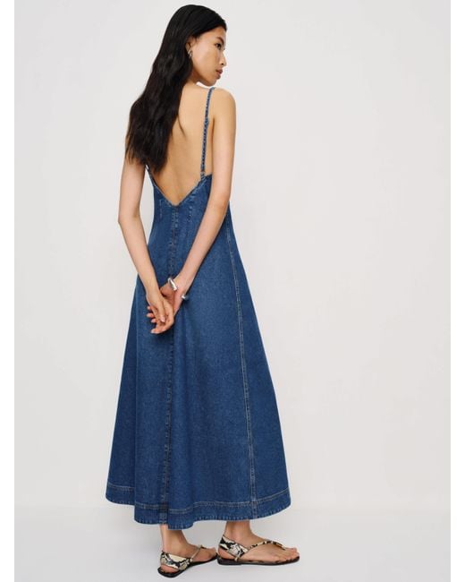 Reformation Blue Sofi Denim Maxi Dress