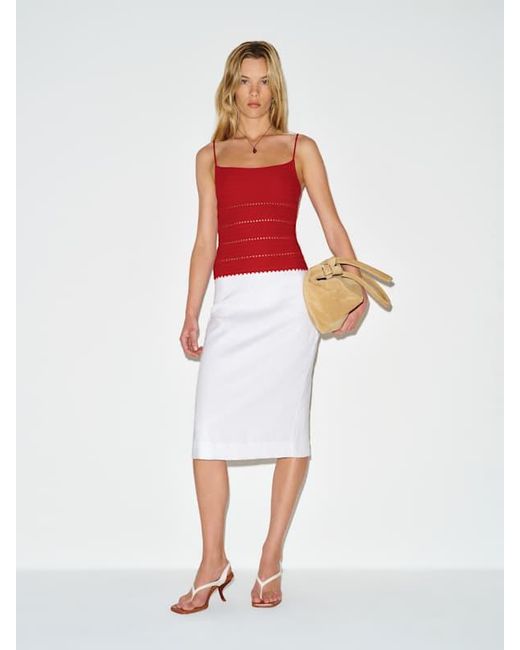 Reformation White Starling Cotton Sweater Tank Top