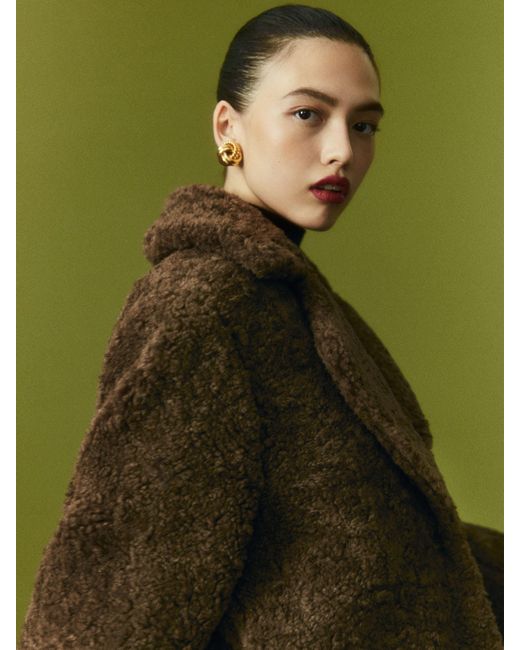 Reformation Highgrove Coat in Brown | Lyst