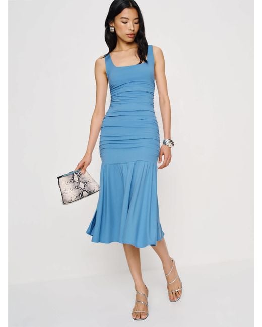 Reformation Kayla Knit Dress in Blue | Lyst