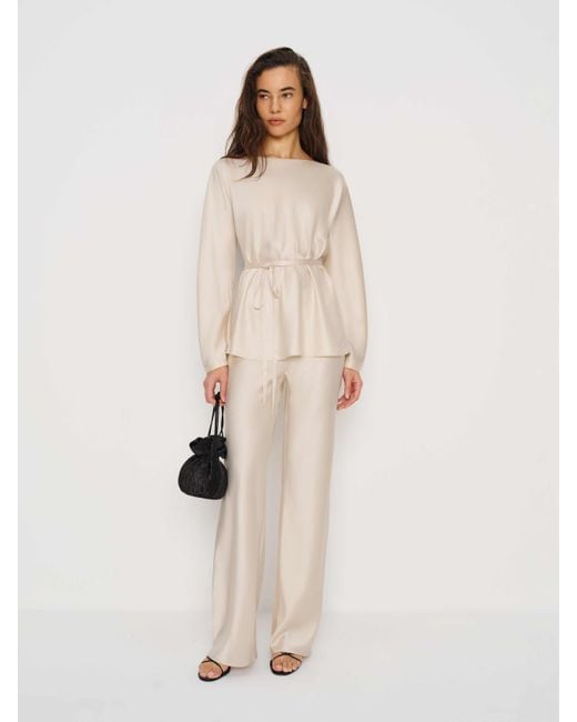 Reformation Natural Aubrey Satin Two Piece
