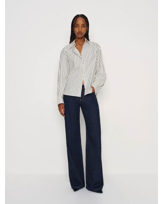 Reformation White Andy Oversized Shirt