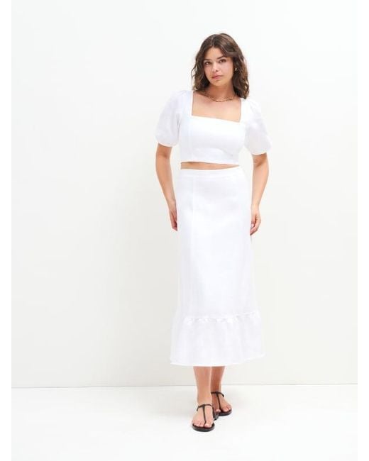 Reformation Yucca Linen Two Piece in White Lyst Canada