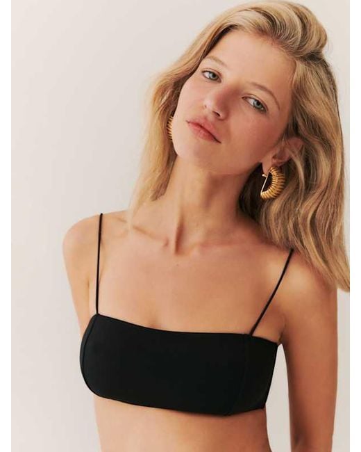 Reformation Black Monaco Bikini Top