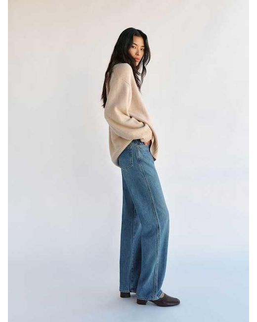 Reformation Natural Cove Cashmere Oversized Crew Sweater