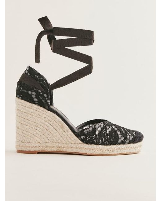 Reformation Natural Camilla Lace Up Wedge Espadrille