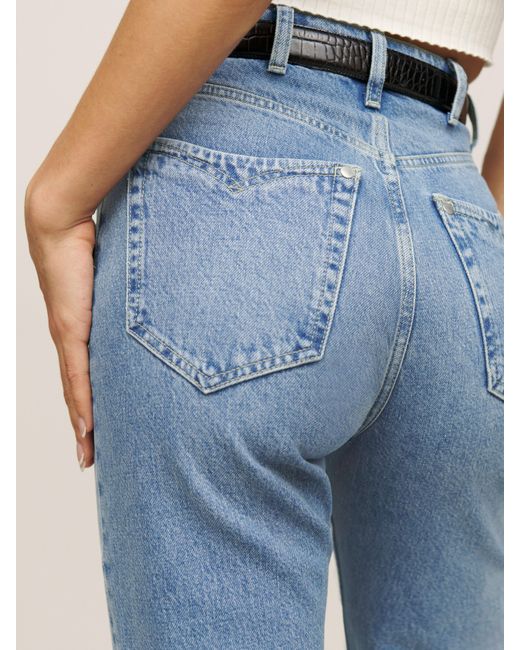 reformation cowboy high rise straight jeans