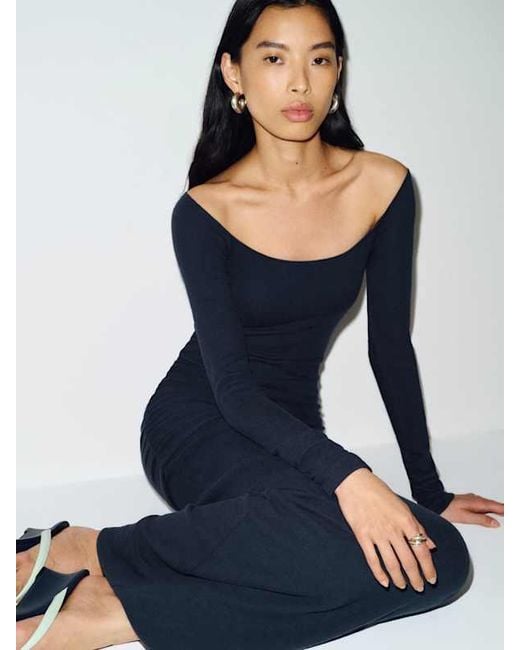reformation blue knit dress Benson Knit Dress