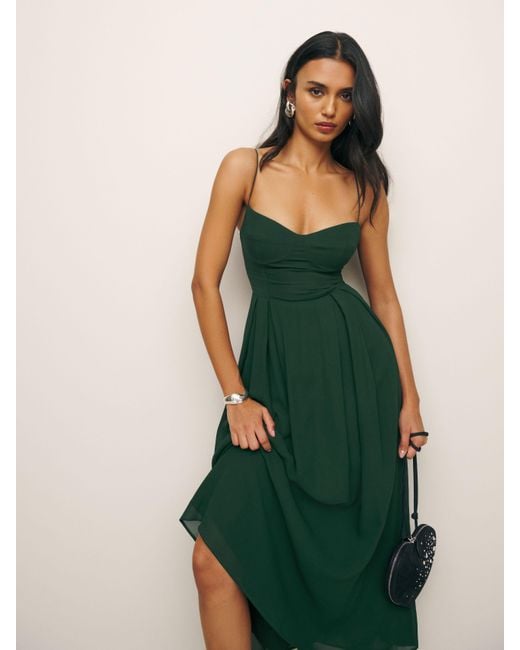 Reformation Jaelyn Dress in Green | Lyst