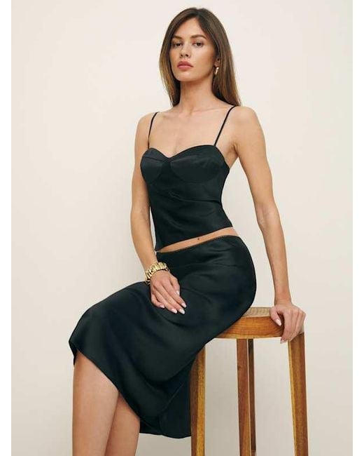 Reformation Blue Sia Silk Two Piece