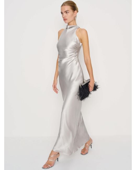 Reformation White Anaiis Silk Dress