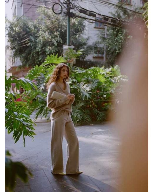 Reformation Natural Jonie Cashmere Oversized Scoop Neck