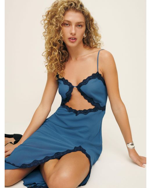 Reformation Blue Annalisa Dress