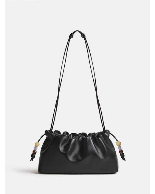 Reformation Blue Solene Small Pouch Bag Leather