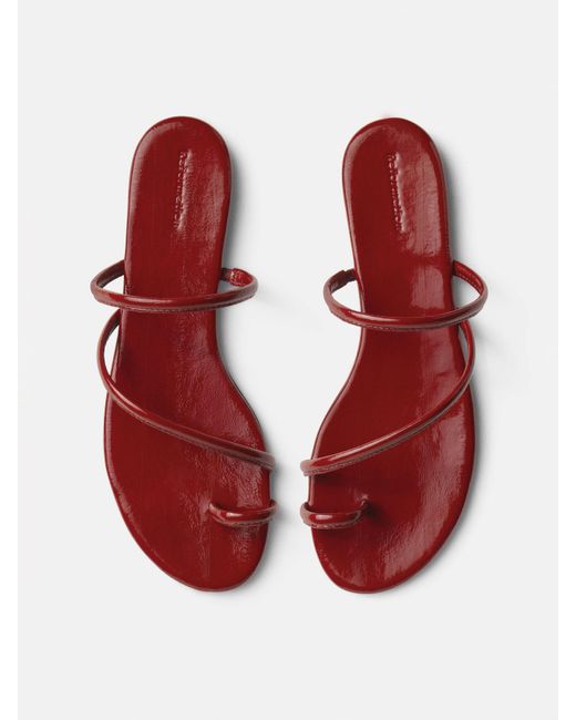 Reformation Red Ludo Toe Ring Strappy Flat Sandal 6