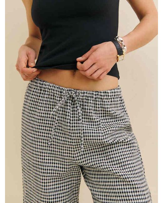 Reformation Natural Olina Linen Cropped Pant