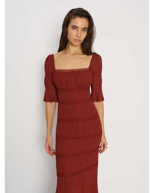 Reformation Women's Brown Laverna Dress Lace 0 - armafbd.com
