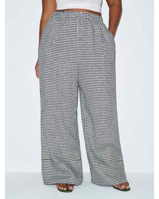 Reformation Gray Fernando Linen Wide Leg Pant Es