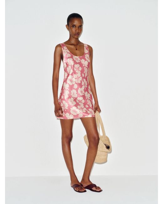 Reformation Pink Eden Silk Dress
