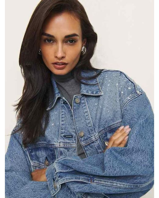 Reformation Blue Brooks Oversized Denim Jacket