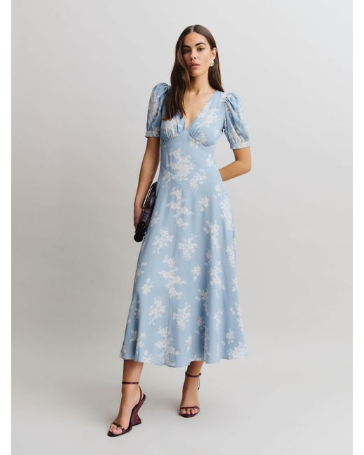 Reformation Blue Naira Dress