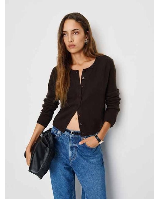 Reformation Blue Clara Cashmere Crew Cardigan