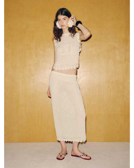 Reformation Black Lassoff Crochet Tank Top
