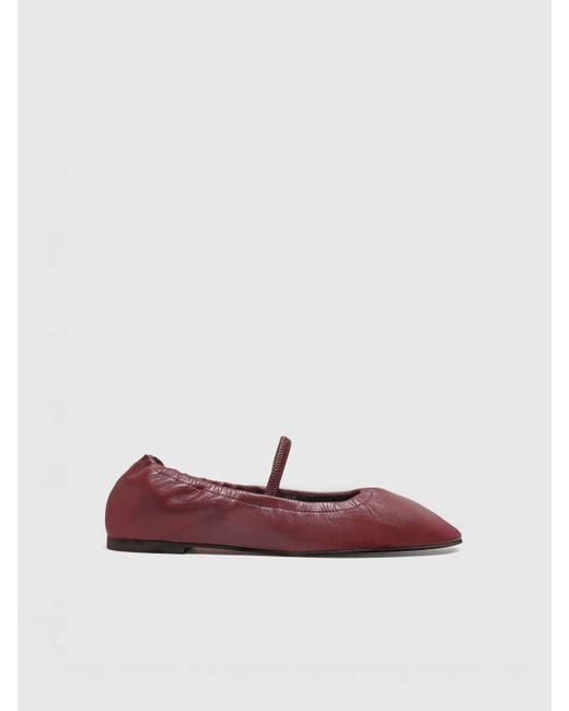 Reformation Red Buffy Ruched Ballet Flat 5