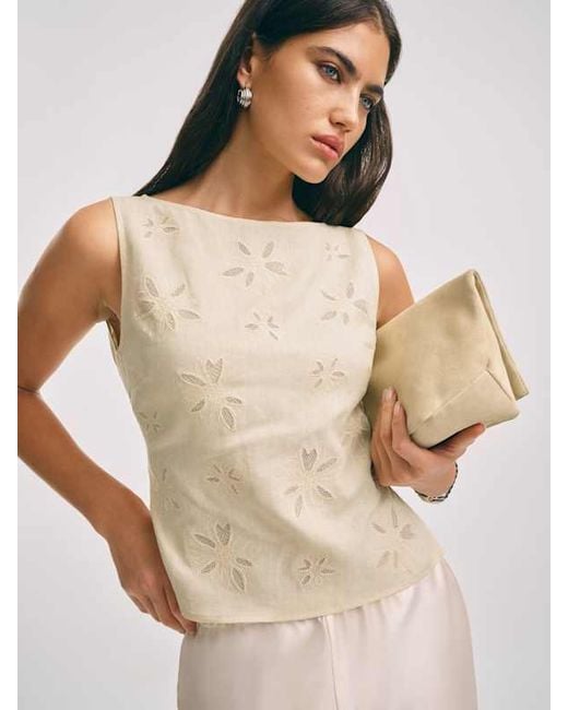 Reformation Multicolor Evelina Linen Top 4