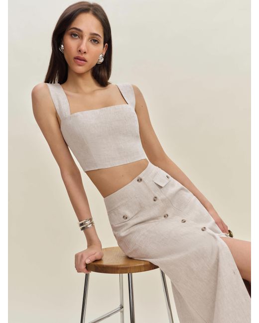 Reformation Natural Jasmine Linen Top