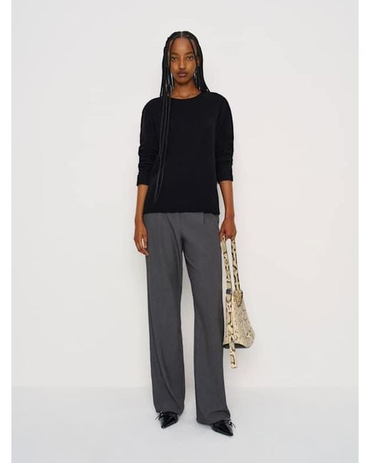 Reformation Black Cashmere Boyfriend Sweater