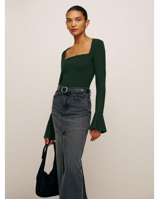 Reformation Green Lucca Knit Top