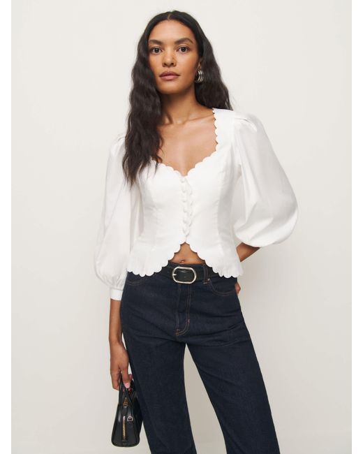 Reformation White Elianna Top 6