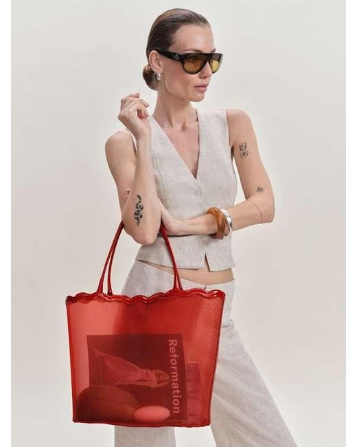 Reformation Red Isabella Tote