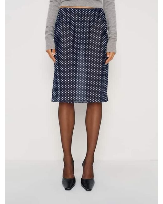 Reformation Blue Brodie Sheer Knit Skirt