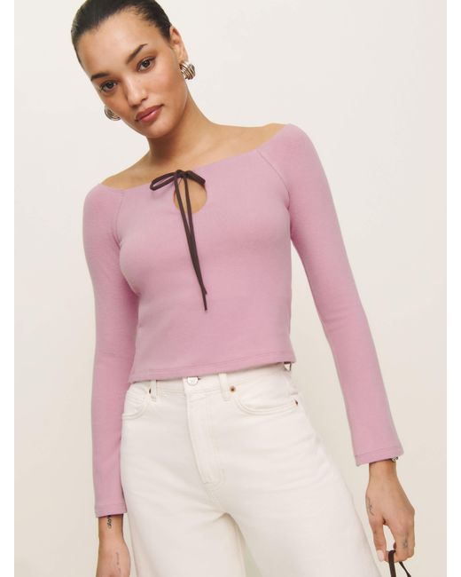 Reformation Pink Jasper Knit Top