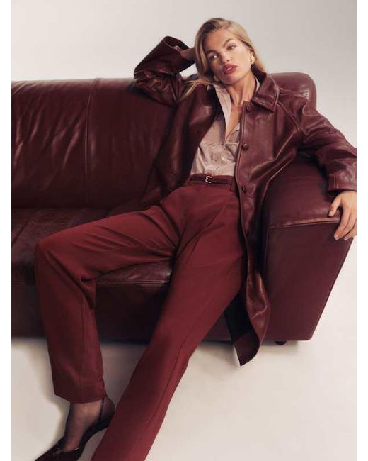 Reformation Pink Alex Mid Rise Pant
