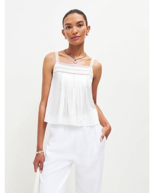 Reformation White Lela Top Lace