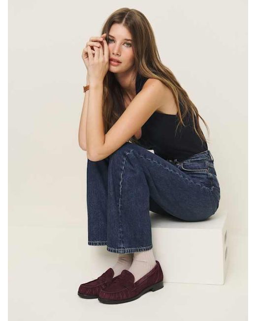 Reformation Brown Ani Ruched Loafer