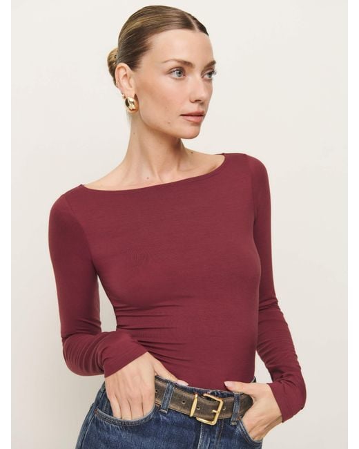 Reformation Red Wiley Knit Top