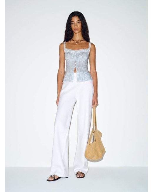 Reformation White Eveline Top Lace 0