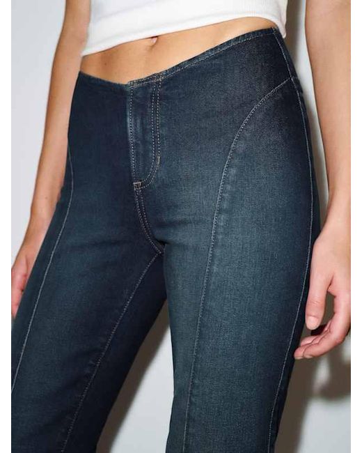 Reformation Blue Elora Super Stretch Low Rise Bootcut Jeans Denim