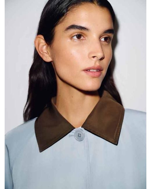 Reformation Blue Beck Trench Coat Powder