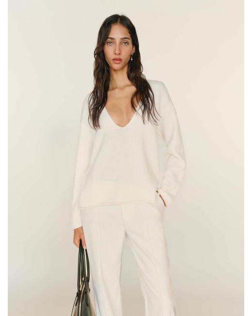 Reformation Natural Juno Cashmere Oversized Sweater
