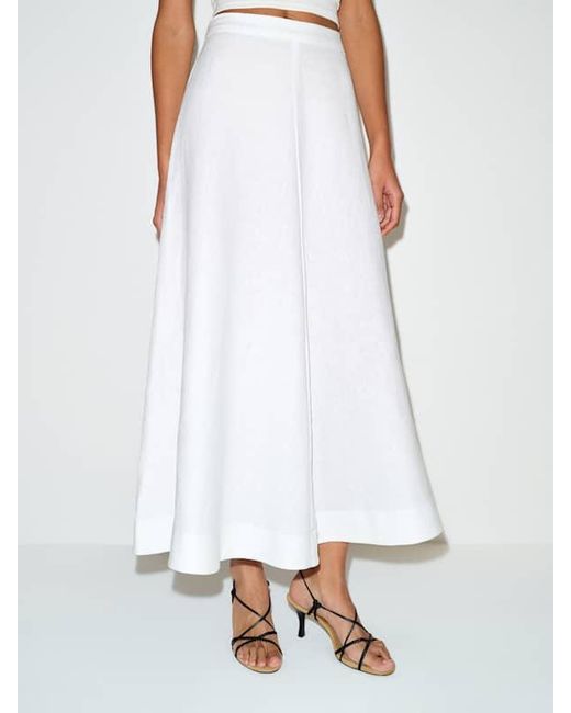 Reformation White Petites Peony Linen Skirt 2P