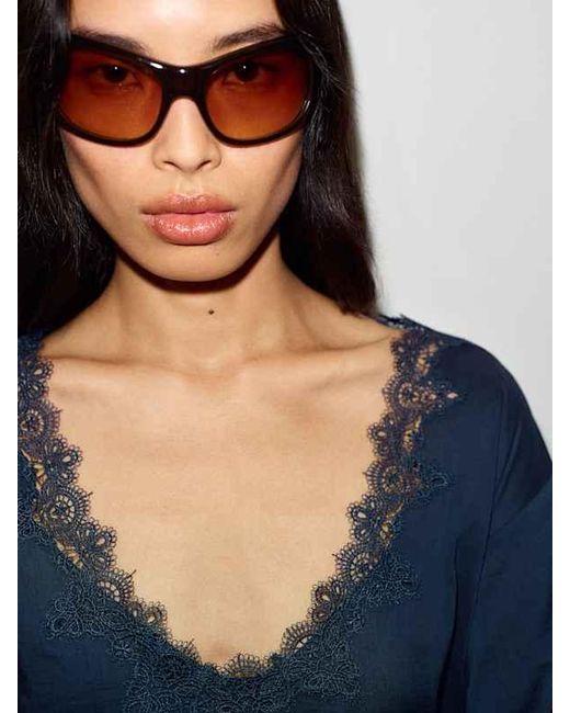 Reformation Blue Sonny Dress Lace
