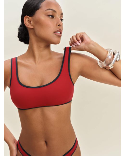 Reformation Red Vicky Bikini Top